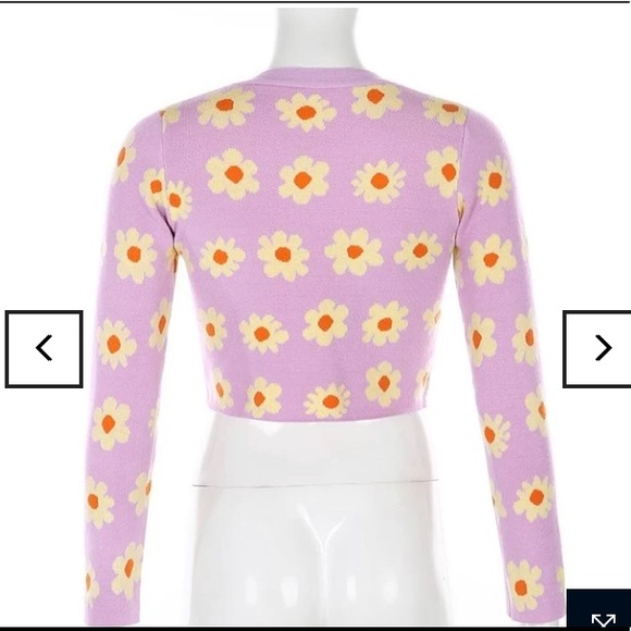 Soft Girl Daisy Lilac Crop Sweater size S - Picture 2 of 11